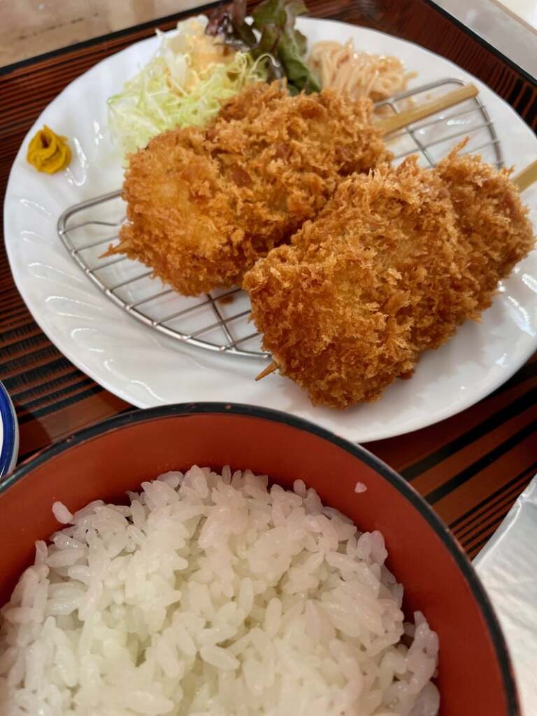 下仁田ねぎと赤城ポーク（ヒレ）の串カツ